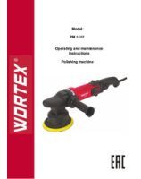 WORTEX INSTRUCTION MANUAL Polishing machine WORTEX PM 1512