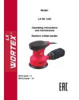 WORTEX INSTRUCTION MANUAL Random Orbital Sander LX RS 1225