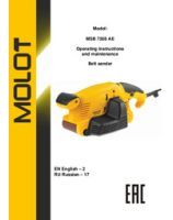 MOLOT INSTRUCTION MANUAL Belt sander MSB 7508 AE