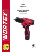 WORTEX INSTRUCTION MANUAL Cordless drill WORTEX BD 1220 Li