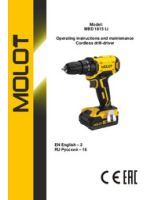 MOLOT INSTRUCTION MANUAL Cordless drill-driver MBD 1815 Li