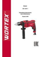 WORTEX INSTRUCTION MANUAL Impact drill WORTEX DS 1307-1