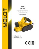 MOLOT INSTRUCTION MANUAL Electric Planer MPL 2008