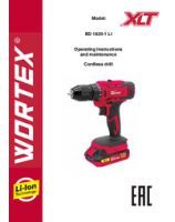 WORTEX INSTRUCTION MANUAL Cordless drill WORTEX BD 1820-1 Li