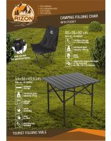 Camping folding  chair with pocket. Tourist folding table