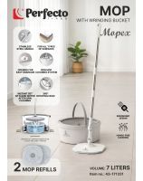 Mop with wringing bucket Mopex, white-gray, PERFECTO LINEA